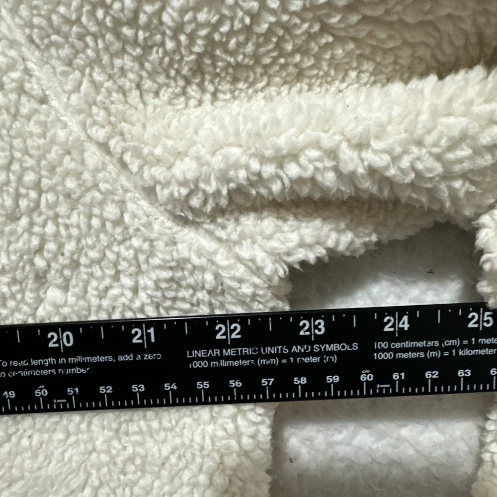Pacsun Fleece 1/4 Zip Ivory White‎ Pullover Jacket Size Medium